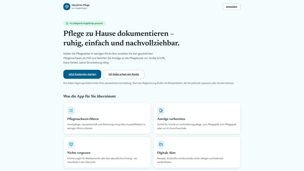 Für pflegende Angehörige gemacht