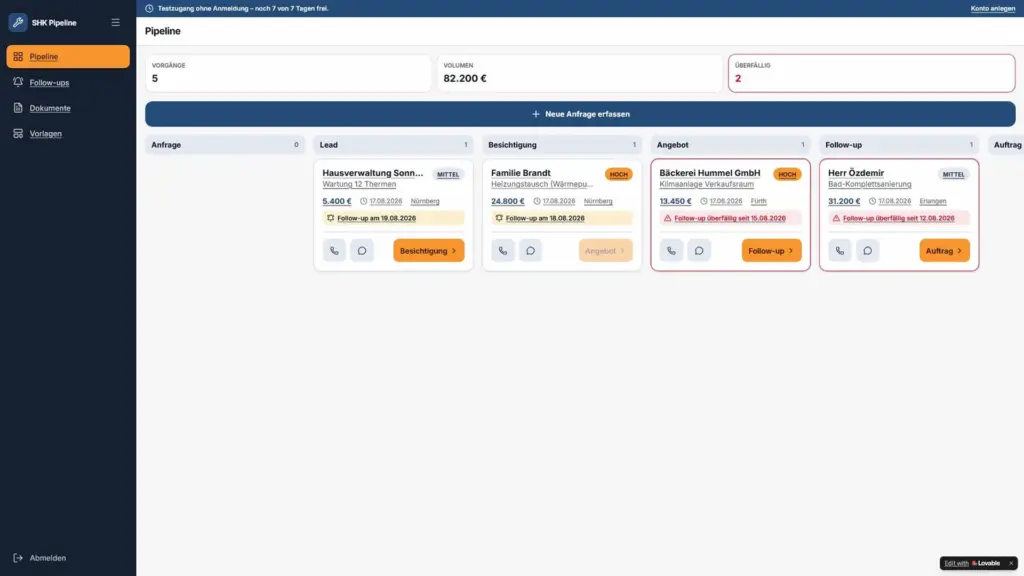 SHK Angebot & Rechnungs App